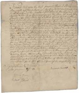 Deed from Benjamin Bancroft to William Lawrence for Bodee (a slave), 10 July 1728