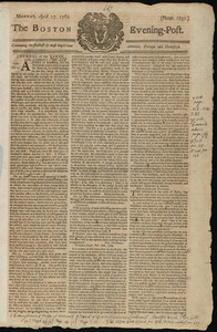 The Boston Evening-Post, 17 April 1769