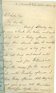 Letter from Benjamin Smith Lyman to J. P. Lesley, Esq.