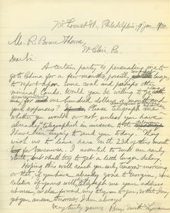 Letter from Benjamin Smith Lyman to R. Bruce Thorne