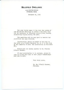 Letter from William O'Neill Shorman