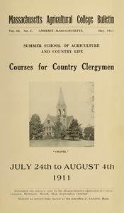 Courses of study for country clergymen, July 24th to August 4, 1911: Summer School of Agriculture and Country Life. M.A.C. Bulletin vol. 3, no. 4