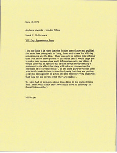 Memorandum from Mark H. McCormack to Andrew Maconie