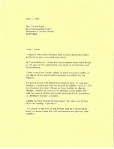 Letter from Mark H. McCormack to Carlos Rosa