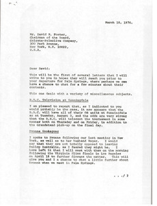 Letter from Mark H. McCormack to David R. Foster