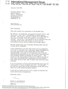 Letter from Mark H. McCormack to Jonathan Martin