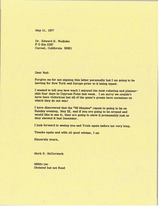 Letter from Mark H. McCormack to Edward H. Wedlake