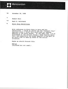 Memorandum from Mark H. McCormack to Robert Kain