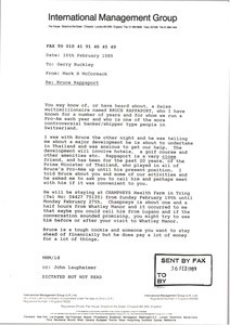 Fax from Mark H. McCormack to Gerry Buckley