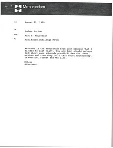 Memorandum from Mark H. McCormack to Hughes Norton