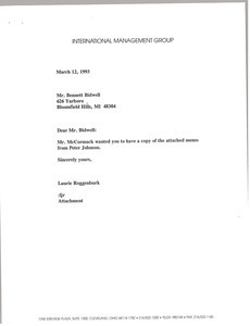 Letter from Laurie Roggenburk to Bennett Bidwell