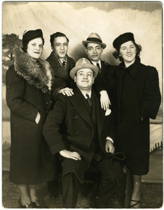 Aunt Jenny Sotirelis, Uncle Ztrakas, Uncle Harry Sotirelis, Helen Maravell (l. to r.), and George Maravell (seated)