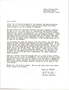 Letter from Sid Walker to Gloria Xifaras Clark