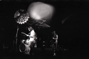 Hot Tuna concert: Band in performance on stage, Jorma Kaukonen (guitar) up front