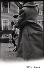 GIrls skipping rope in the parking lot, Liberation School, Boston, Mass.