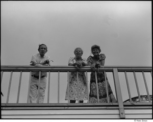 My Wedding: Andrea Simon at right with two unidentified wedding guests