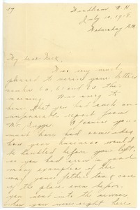 Letter from Letitia Crane to Frank F. Newth