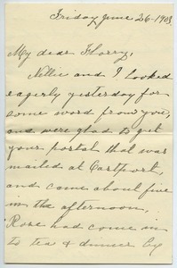 Letter from Hannah Maria Chapin Moodey to Florence Porter Lyman