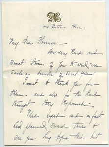 Letter from Frances W. Eastwood to Florence Porter Lyman