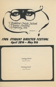 1986 Student Directed Festival program