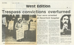 Clippings about Haverford hospital trespass convictions