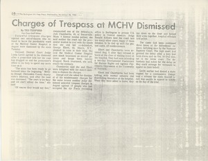 Charges of trespass at MCHV dismissed