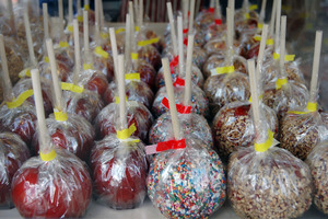 Franklin County Fair: candy apples wrapped for sale