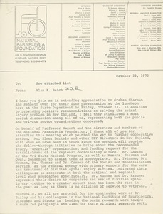 Memorandum from Alan A. Reich to unidentified correspondents