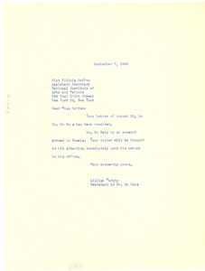 Letter from Lillian Murphy to National Institute of Arts and Letters