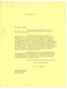 Letter from W. E. B. Du Bois to Emory Ross