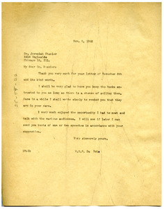 Letter from W. E. B. Du Bois to Josiah Stamler