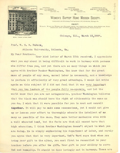 Letter from Joanna P. Moore to W. E. B. Du Bois