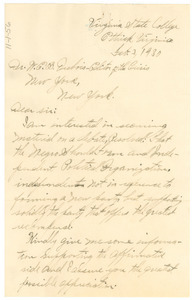 Letter from J. S. T. Hines to W. E. B. Du Bois