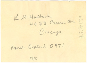 Address of Lillie M. Hubbard