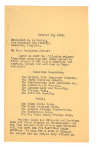 Letter from W. E. B. Du Bois to the Southern Aid Society of Virginia, Inc.