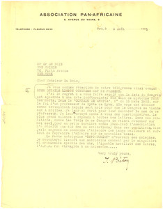 Letter from Isaac Beton to W. E. B. Du Bois