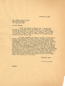 Letter from W. E. B. Du Bois to Rachel Davis Du Bois