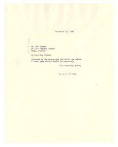 Letter from W. E. B. Du Bois to Ken Browne