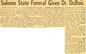 Solemn state funeral given Dr. DuBois