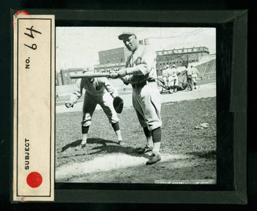 Leslie Mann Baseball Lantern Slide, No. 64