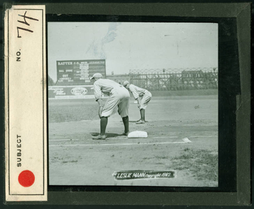 Leslie Mann Baseball Lantern Slide, No. 74