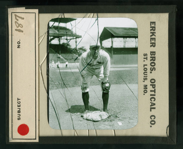 Leslie Mann Baseball Lantern Slide, No. 187