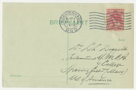 Postcard from Van Blijenburgh to Laurence L. Doggett (Jan 11, 1916)