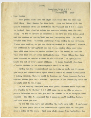 Letter from James S. Summers to Laurence L. Doggett (February 24, 1917)