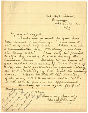 Letter from Edward D. Stuart to Laurence L. Doggett (January 2, 1918)