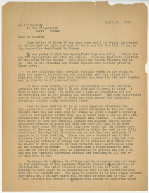 Letter from Laurence L. Doggett to James H. McCurdy (April 15, 1918)