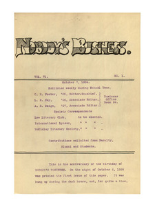Nobody's Business (vol. 6, no. 1), October 7, 1904