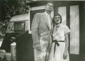 LeWallace and Beatrice Howard at their Kampus Colony home, ca. 1950