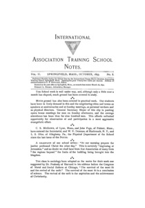 The International Association Training School Notes (vol. 2 no. 8), October, 1893