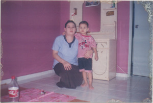 A photograph of Mohamed Yakob's wife and son at their friend's house in Malaysia, 2007